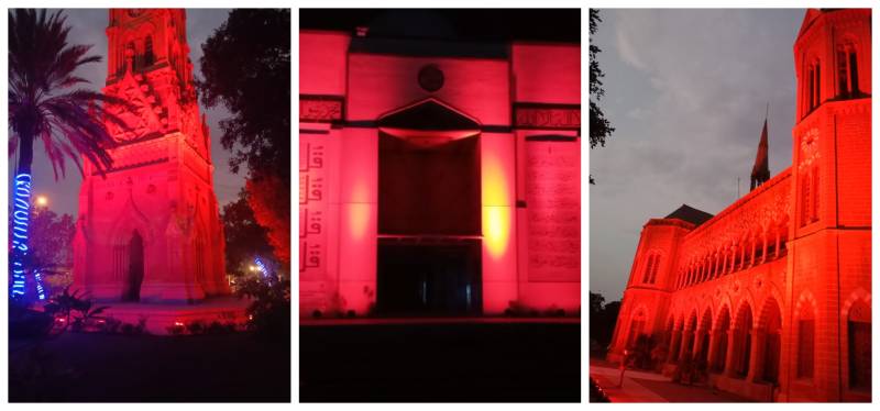 Karachi monuments illuminated to celebrate World Heart Day