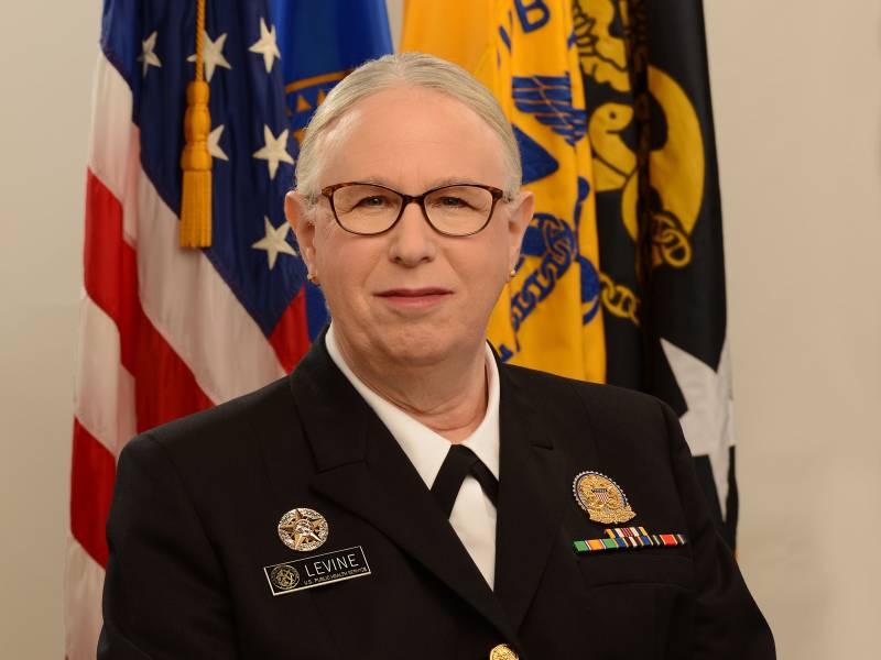Rachel Levine sworn in as first openly transgender four-star admiral in US