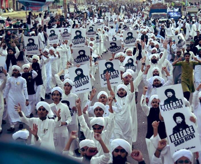 High alert sounded in Lahore as TLP stages sit-in for Saad Rizvi’s release