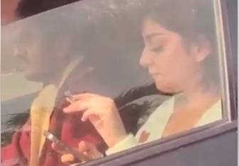 Is this Alizeh Shah smoking publicly in viral video?