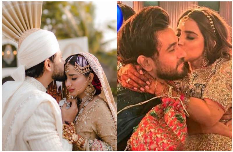 Saboor Aly kissing Ali Ansari in wedding photos draws backlash