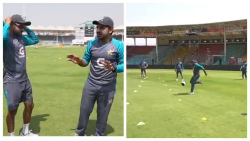 Babar FC clashes with Sarfraz FC in fun-filled football match to win ice cream (VIDEO)