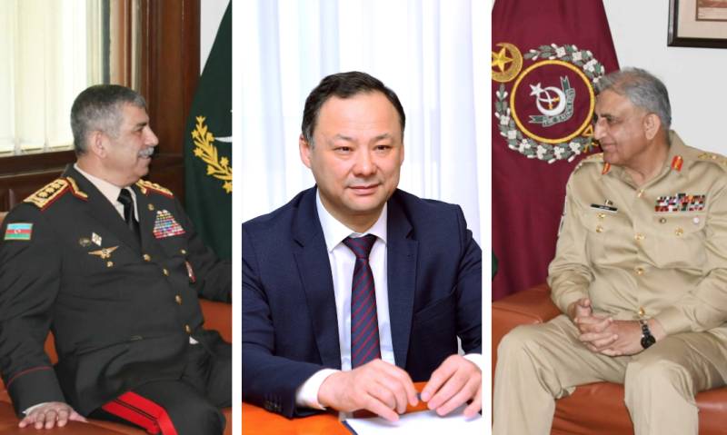 Azerbaijan’s defence minister, Kyrgyzstan’s FM call on Pakistan Army Chief 
