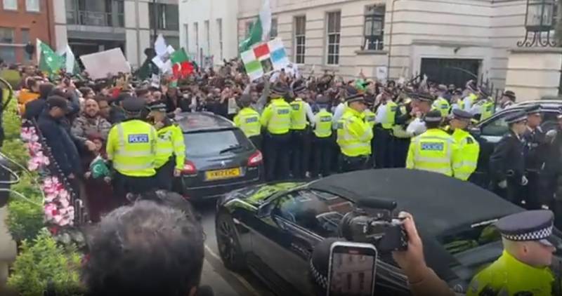 WATCH: PTI workers stage protest outside Nawaz Sharif’s residence in London