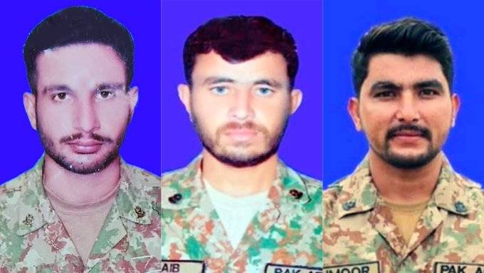 Three Pakistani soldiers martyred in terrorists' firing from Afghanistan