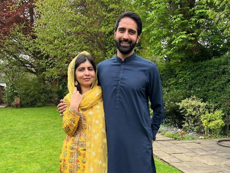 Malala exudes couple goals with husband Asser Malik on Eidul Fitr