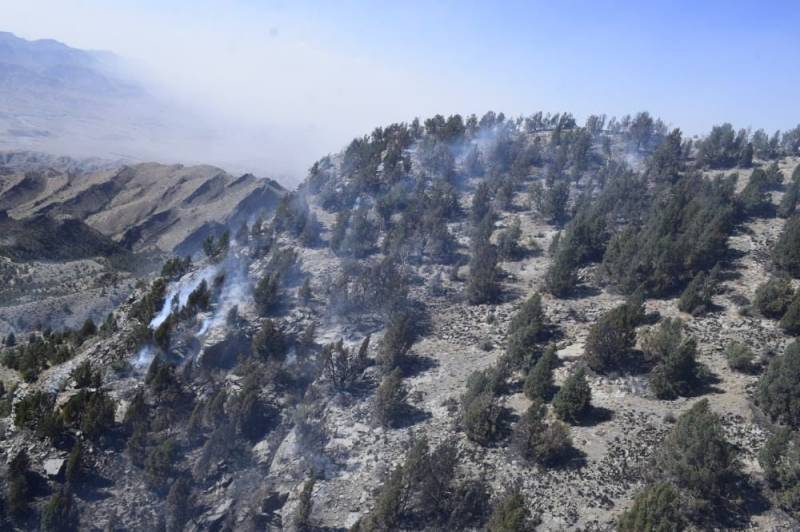 Massive fire in Balochistan’s Sherani forest put off with help of Iranian air tanker