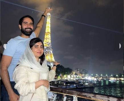 Malala enjoys Paris vacation with husband Asser Malik