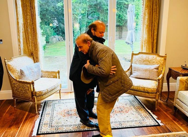 PM Shehbaz meets brother Nawaz Sharif as he reaches in London to attend Queen Elizabeth's funeral