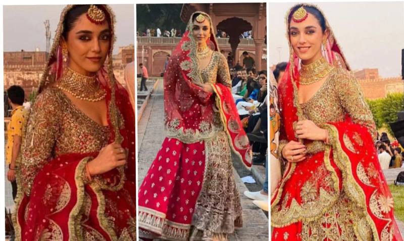 Maya Ali dolls up as ultimate bridal muse in a stunning crimson lehenga