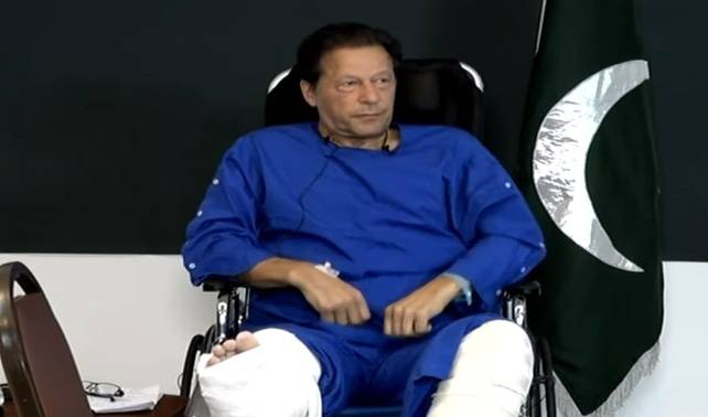 Defiant Imran Khan vows to march on Islamabad as soon as he recovers from bullet injuries