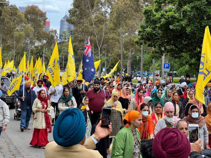 Sikhs launch campaign In Melbourne with 'Haryana Banay Ga Khalistan Theme'