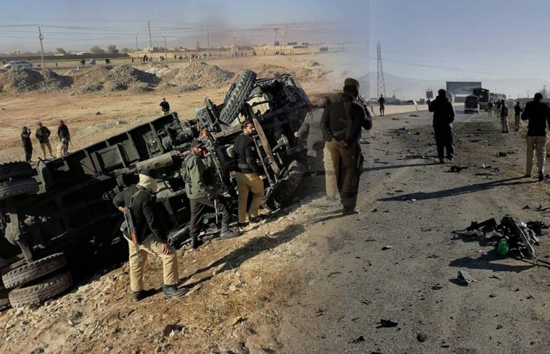 Three martyred as suicide bomber targets FC truck carrying cops for polio duty in Balochistan