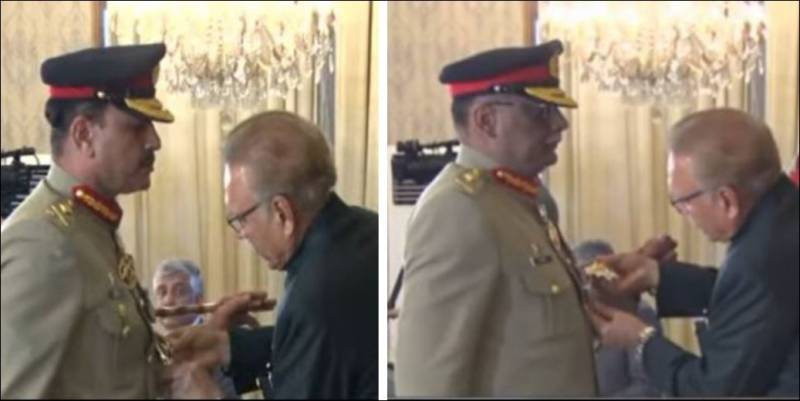 President Alvi honours new Army Chief, CJCSC with Nishan-e-Imtiaz