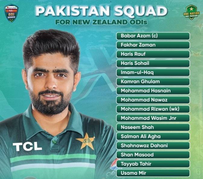 Pakistan announce 16-member squad for New Zealand ODIs 