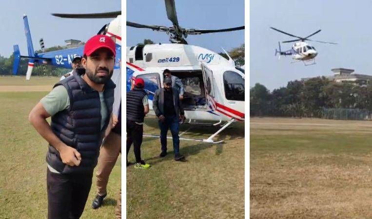 Pakistani player Rizwan makes heroic entry in helicopter for Bangladesh Premier League match