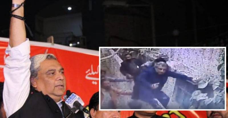 PTI’s Ali Zaidi caught on camera escaping Keamari DC's office after ‘vandalism’