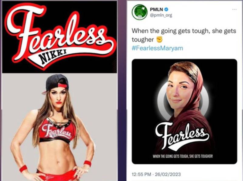 'Fearless': Maryam Nawaz Sharif rips off WWE wrestler's logo for her political campaign
