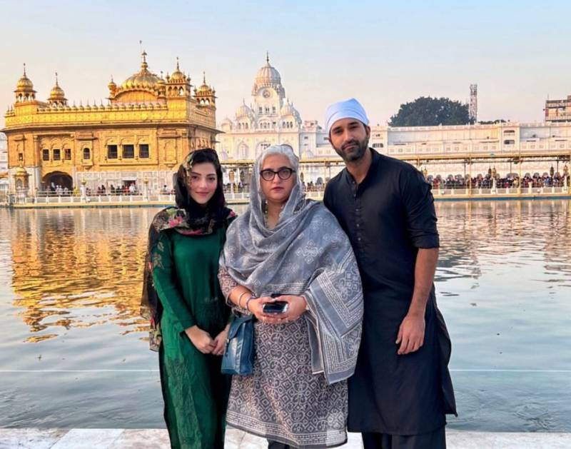 Indian actors Gurfateh Singh Pirzada and Mehreen Pirzada visit Kartarpur