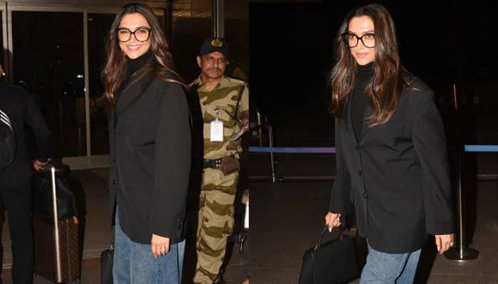 Deepika Padukone all smiles for the paparazzi as she jets off to the US for the Oscars