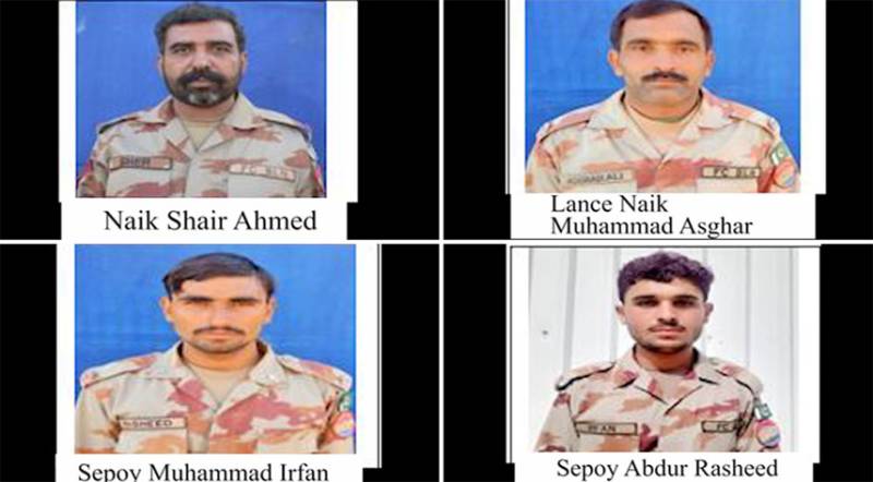 Four Pakistani soldiers martyred in terrorist attack at Iran border