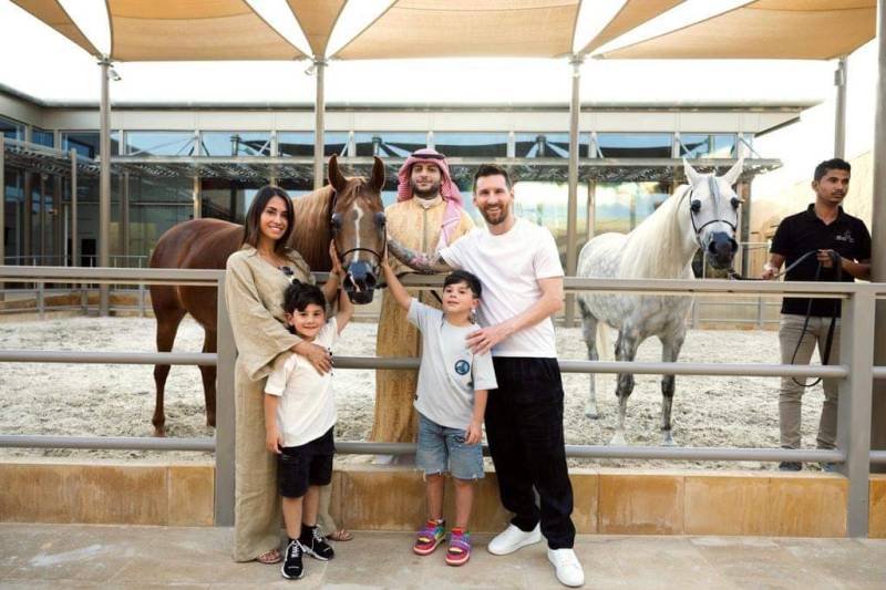 Lionel Messi spotted vacationing in Saudi Arabia with family