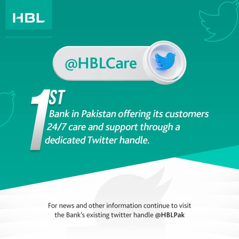 HBL becomes first Bank in Pakistan to launch a dedicated customer care Twitter handle 