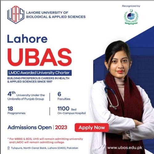 LMDC Lahore Awarded University Charter: Lahore UBAS – Lahore University of Biological and Applied Sciences