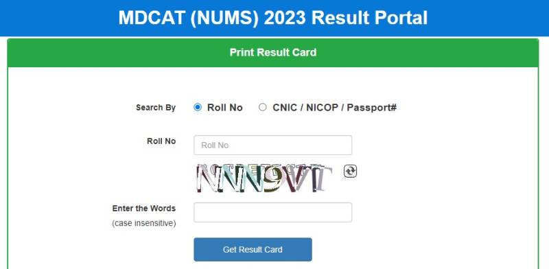NUMS MDCAT 2023 results announced (Check Results)