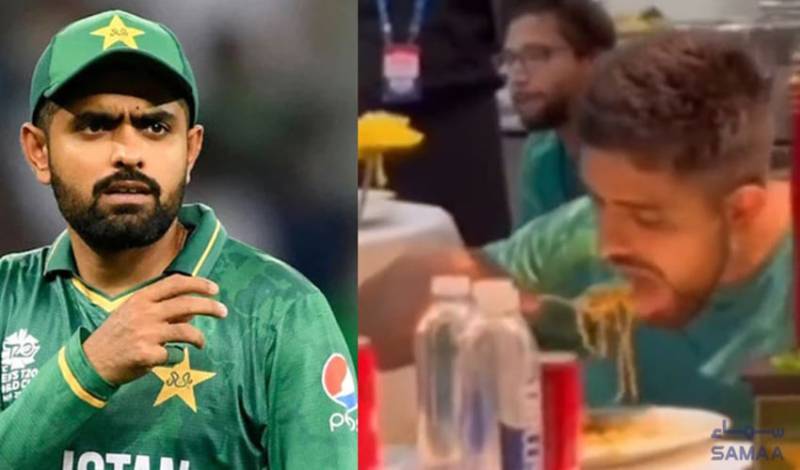 Babar Azam’s noodles eating video after maiden win in World Cup 2023 goes viral