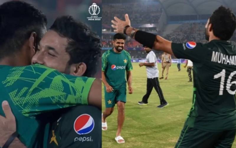 WATCH: Babar Azam gives Rizwan heartwarming hug after Pakistan bags victory in World Cup thriller