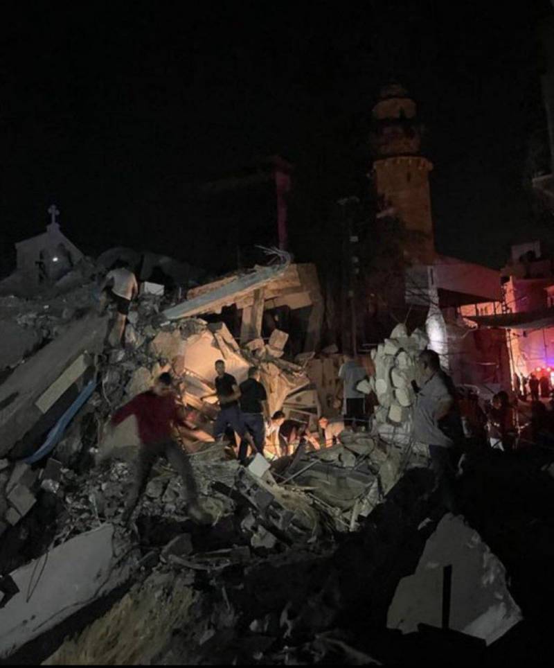 Several dead as Israel bombs Gaza church sheltering displaced people after war