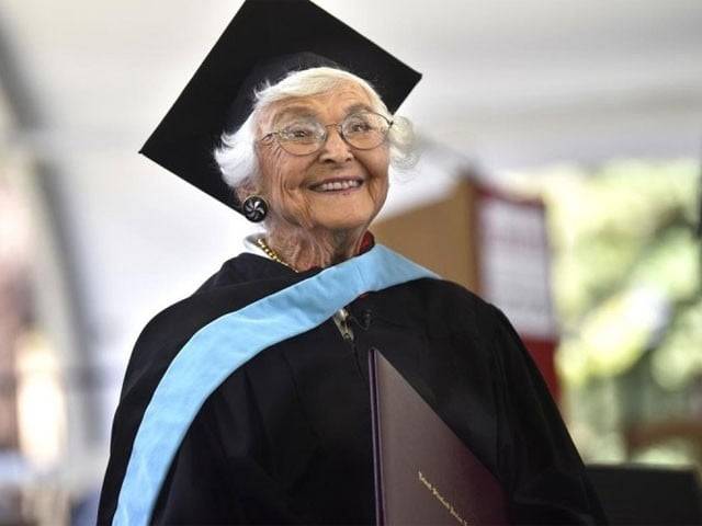 105 years old woman completes her master's degree