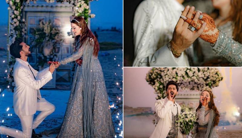 Tiktoker Rabeeca Khan and Hussain Tareen's dreamy engagement pictures go viral