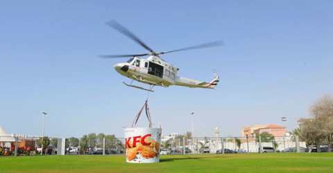 KFC delivers free food by helicopter in Dubai