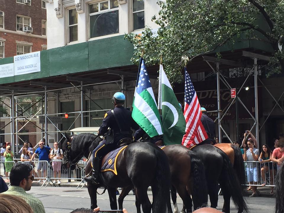 Green flags, traditional food and NY cops Pakistan Day Parade