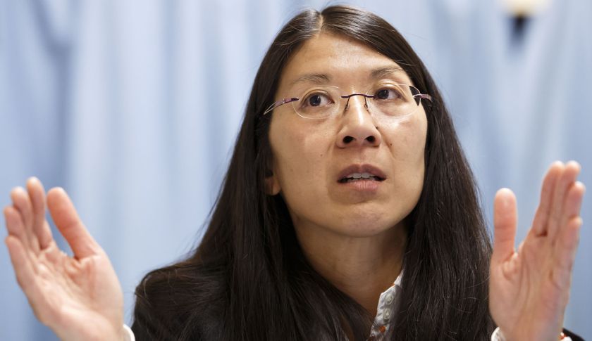 Joanne Liu, International President of Medecins Sans Frontieres, MSF, speaks to the media about the humanitarian situation in Central African Republic, during a press conference, in Geneva, Switzerland, Tuesday, Feb. 18, 2014. (AP Photo/Keystone, Salvatore Di Nolfi)