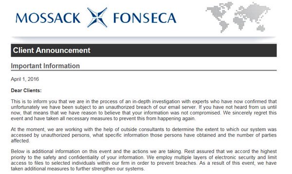 Mossack Fonseca's email it it's clients, one of which is alleged to be the Sharif Family. The documents also claim that the company , 