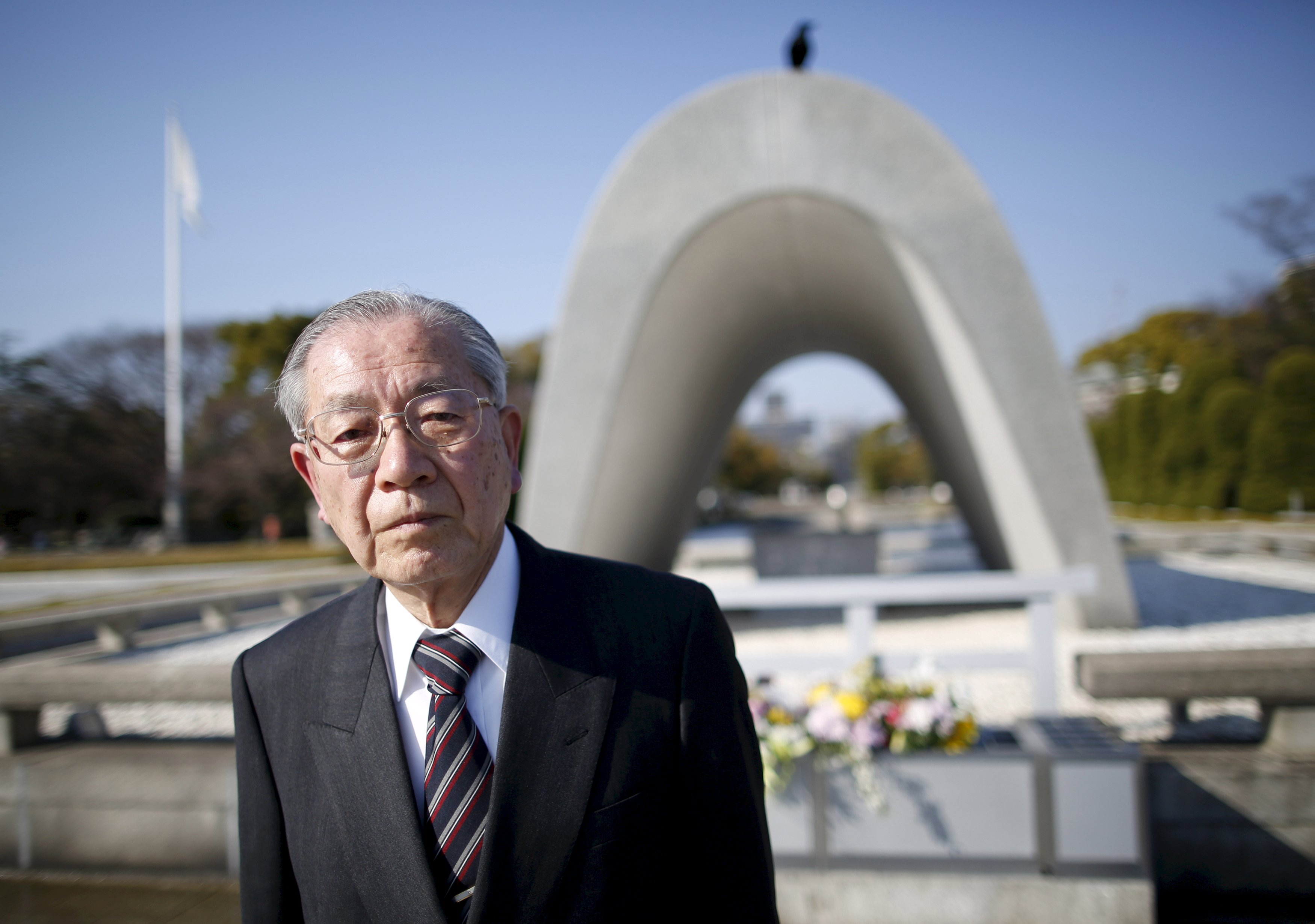 Hiroshi Harada, a 75-year-old atomic bomb survivor and former head of the Hiroshima Peace Memorial Museum, in the Peace Memorial Park in Hiroshima, western Japan.–File photo