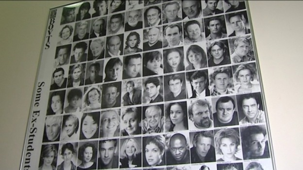 The 'Wall of Fame' hanging in one of Bristol Old Vic Theatre School's hallway.–ITV News West Country