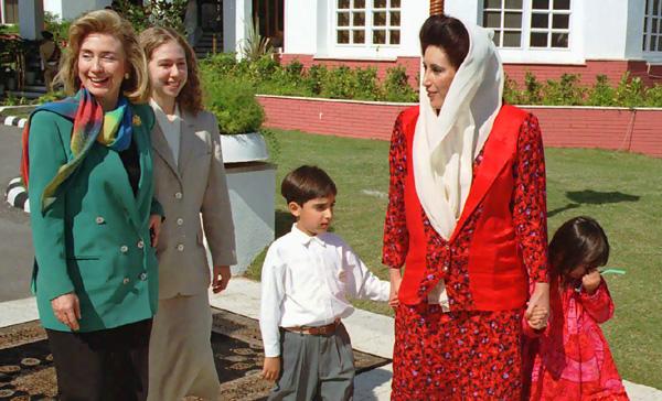 Bilawal pictured with Hillary Clinton at very young age, when his mother Benazir Bhutto was Prime Minister of Pakistan.