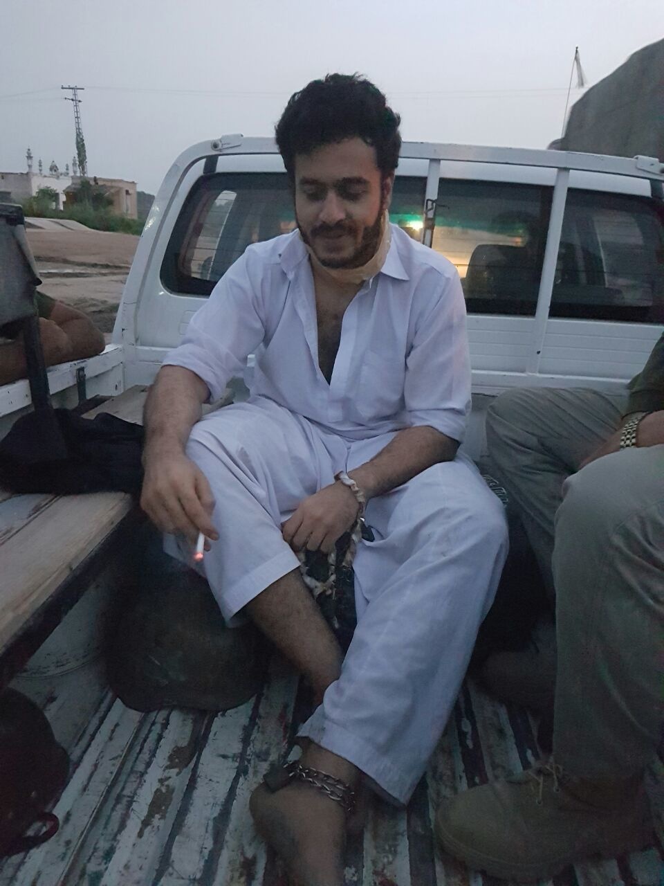 Awais Shah pictured immediately after his recovery