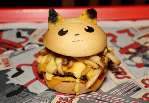A 'Pokeburg' hamburger with the name 'Peakachu, inspired by the Pokemon Go phenomenon, is pictured at Down N' Out Burger restaurant in Sydney, Australia, August 26, 2016. The restaurant sells a limited number of Pokeburgs per day, with the names Chugmander, Peakachu and Bulboozaur, capitalizing on fans' appetite for Pokemon Go, the location-based augmented reality game. REUTERS/Jason Reed