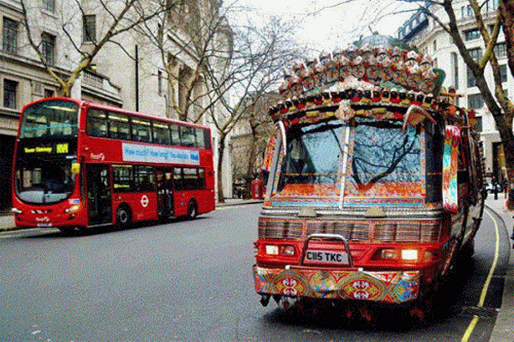 London's iconic double-decker buses are getting re-vamped with Pakistani TRUCK ART