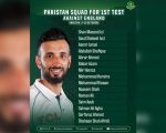 Pakistan Announce Squad For First Test Against England