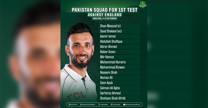 Pakistan Announce Squad For First Test Against England