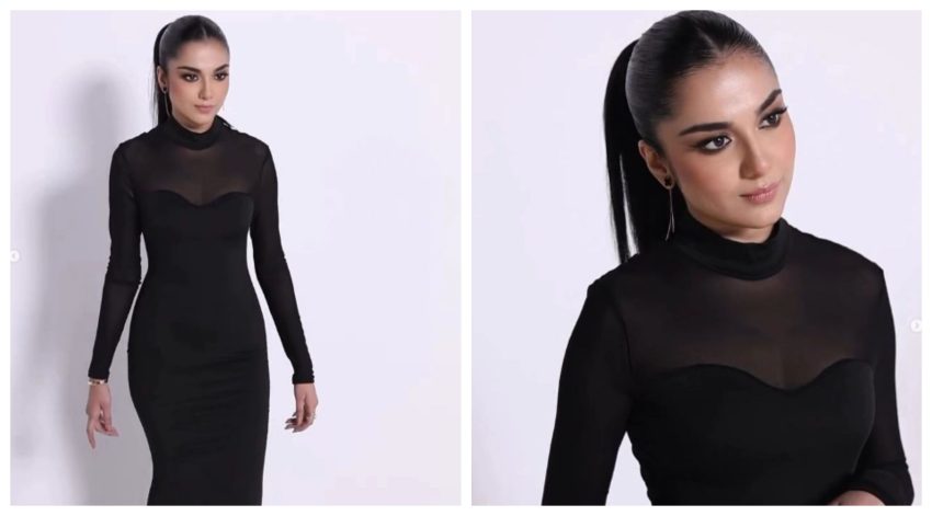 Tuba Anwars Latest Photos In Tight Fitted Black Dress Raise Temperature