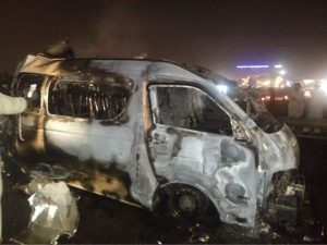 Three Killed As Gas Cylinder Explodes In Van Near Motorway Toll Plaza