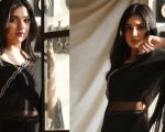 Tuba Anwar Raises Temperature In Black Saree See Pictures