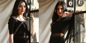 Tuba Anwar Raises Temperature In Black Saree See Pictures